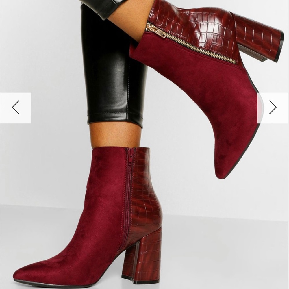 Zip side Block Heel Ankle boots